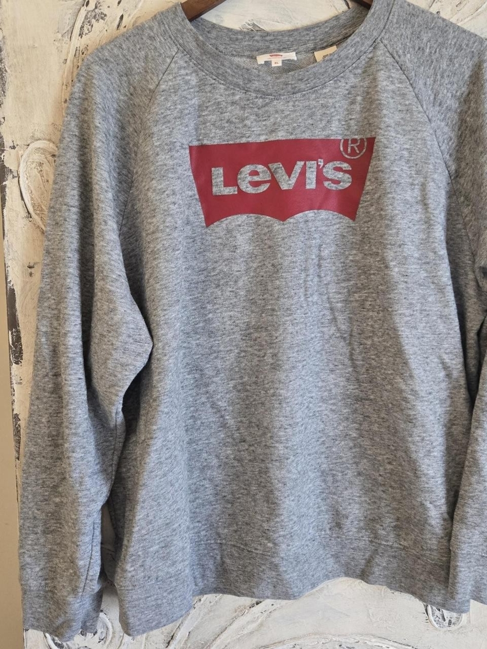 Levi's Heather Gray Sweatshirt with Red Logo